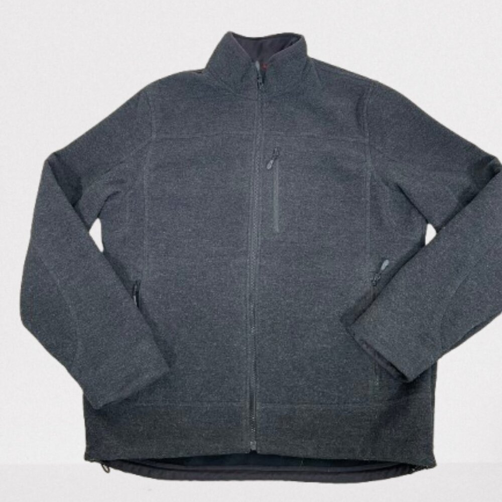 L.L Bean Men's Wool Blend Full Zip Fleece Lined Jacket Size L Charcoal